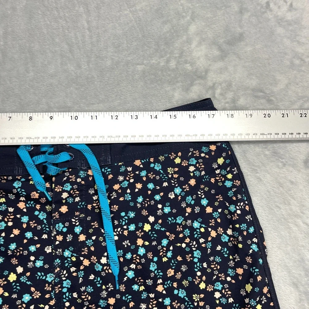 Quiksilver‎ Shorts Mens 34 Navy Floral Swim Board Surfing Water Polo Drawstring